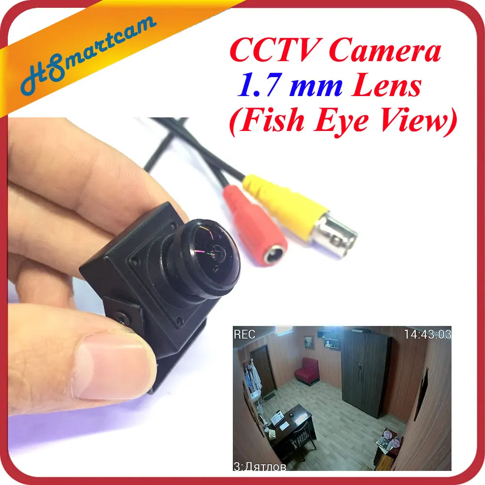 

New cctv mini cam 700TVL 140 degree Ultra Wide Angle 1.7 mm Lens (Fish Eye View) Color Video mini Camera For SD Cam DVR Systems