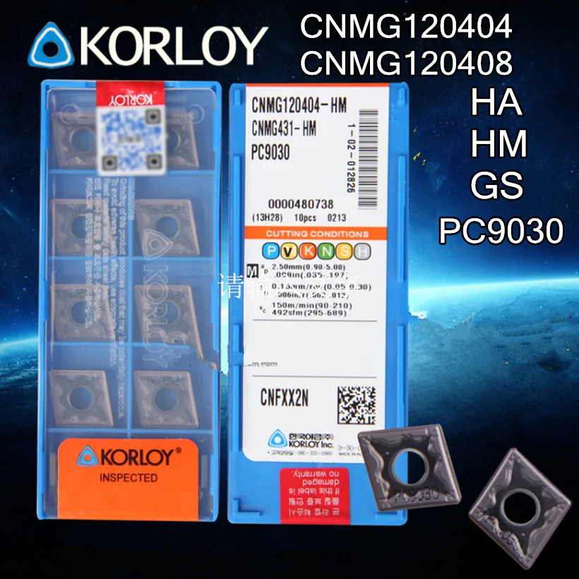 CNMG120404 CNMG120408 GS HA HM PC9030 10pcs/set KORLOY Carbide blade ...