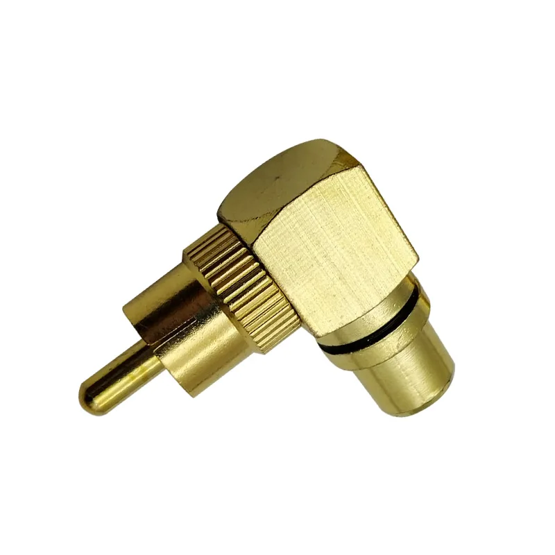 

RCA Adaptor Male to Female Connector Joint 90 Degrees Right Angle PAK55