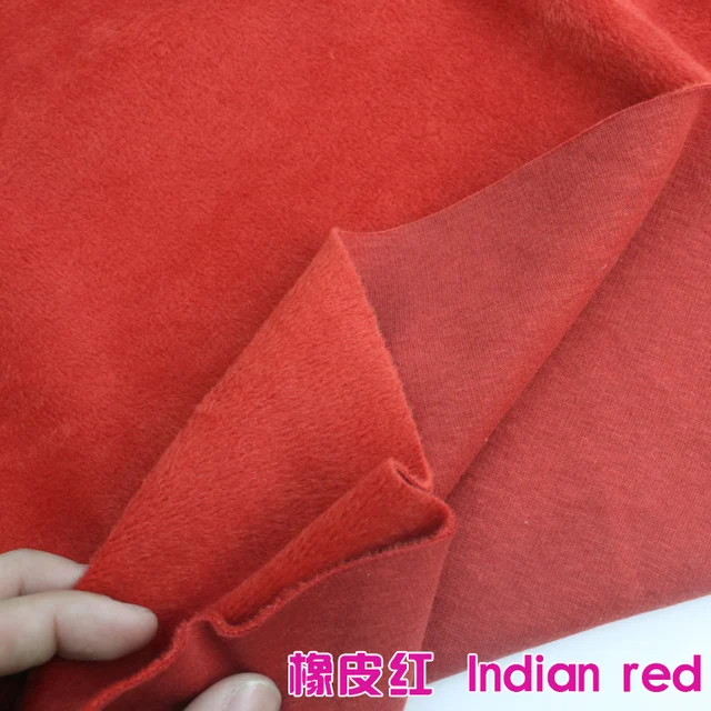 Indian Red Cotton Polyester Velour Knit Fabric Luxurious Kid Wear Indian Red Cotton Polyester Velour Knit Fabric Luxurious Kid Wear Super Soft Extra Plush Stretchy 60 Wide Sold By The Yard