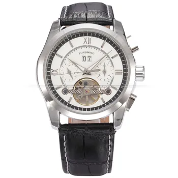 

FORSINIING Mens Watches Top Brand Luxury Men Fashion Fashion Big Dial Auto Date Stainless Steel Band Chronograph Men Automatic