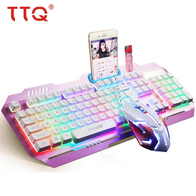 TTQ USB игровая клавиатура мышь геймерский профессиональный набор Razer Led