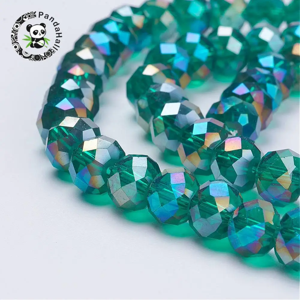 20 x 8mm AB Indigo Crystal Faceted Abacus Glass Beads