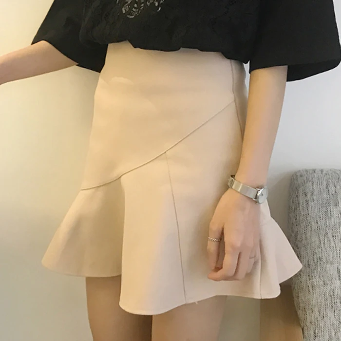 

Mihoshop Ulzzang Korean Korea Women Fashion Clothing High Waist Sweet Ruffles Skirt Skirts