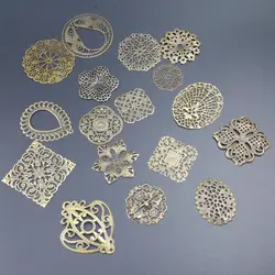 Античная бронза металл филигрань цветы ломтик талисманы База Установка ювелирные изделия DIY компоненты