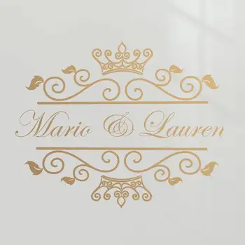 

Personalized Name Wedding Wall Decals Floor Door Decoration For Modern Wedding Vinyl Wall Decor Fashion Poster Mural DecorLY1615