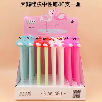 

40 Pcs Pen Cartoon Kawaii Swan Black Colored Gel-inkpens for Writing Cute Stationery Office School Supplies