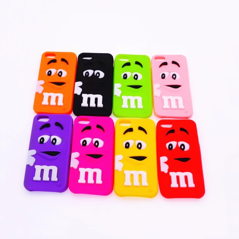 

Wholesale Cute 3d MM's Chocolate Beans Cartoon Silicone Case for iphone 4S for iphone 5S for iphone 6S for iphone 6plus