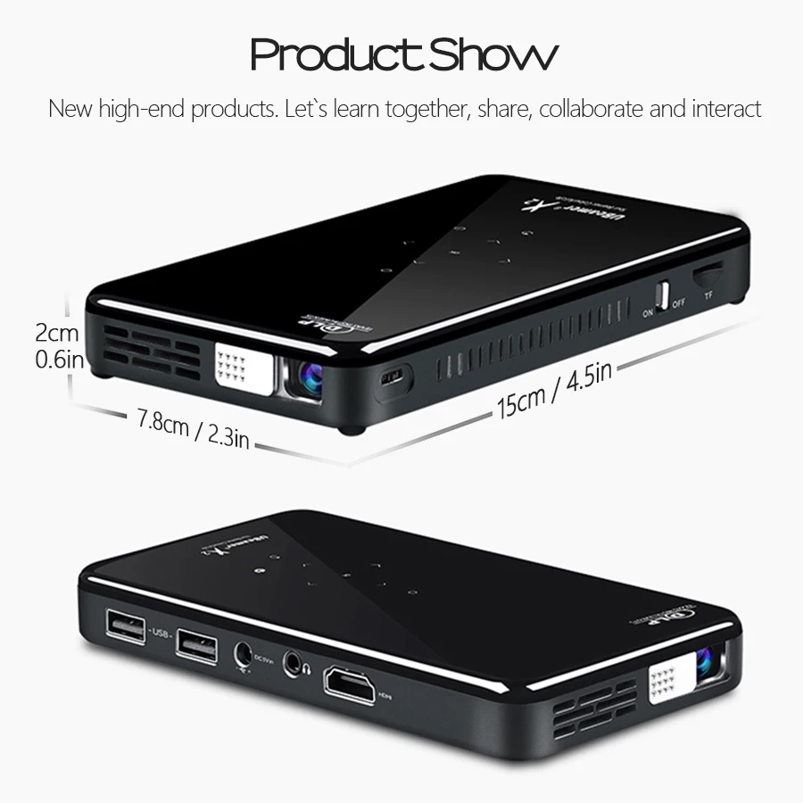 AUN MINI proyector X2 Android 7.1OS WIFI (opcional, Control de voz RAM: 2G ROM: 16G) Apoyo 1080 P HDMI portátil 3D Beamer no 4 K - 5