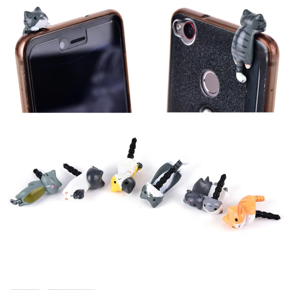 

1pcs multistyle cartoon cat Anti Dust plug Dirt-resistant Earphone Jack Plug Adapter Phone Stopper Cap For Iphone 5 5s 5c 3.5mm