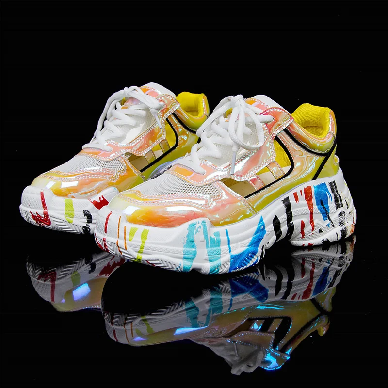 

Sneakers Women Colorful Sneakers 2019 Platform Chunky Trainers Women Shoes Summer Footwear Graffiti Casual Shoes baskets AZ-35