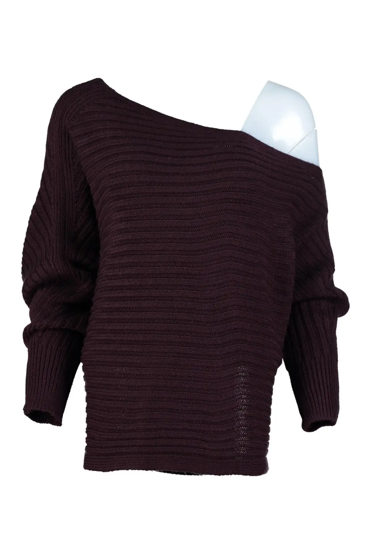 

Trendyol WOMEN-Brown One Shoulder Sweater Sweater TWOAW20FH0007