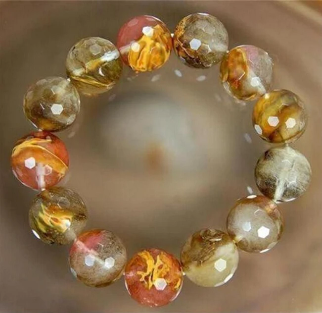 

DYY 910+++10mm Watermelon Tourmaline Faceted Round Beads Bracelet