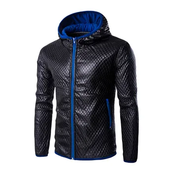 

Man Jacket Zipper Autumn Male Leather Jacket Slim Fit Coat Men Stand Collar PU Coats Leather Black Jackets Male Coat W84-JK