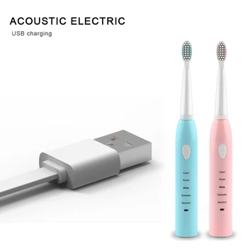 

Electric Toothbrush Sonic Wave Rechargeable Top Quality Smart Chip Toothbrush Head Replaceable Whitening Healthy Best Gift
