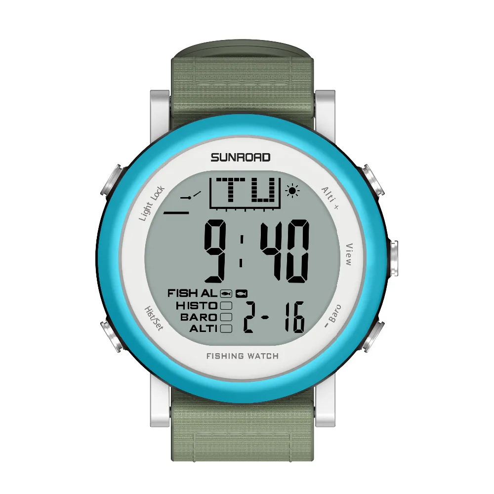 

SUNROAD Outdoor Sports Watch Men Digital Weather Forecast 5ATM Waterproof Altimeter Barometer Thermometer Fishing Watch(blue)