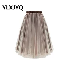 Женская Тюлевая юбка принцессы в стиле феи, фатиновая юбка из вуали, пышная длинная многослойная юбка falda tul mujer