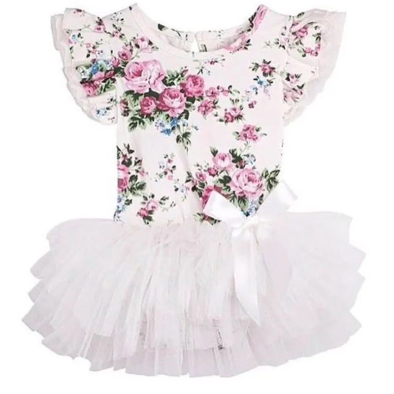 

Fashion Flower Toddler Baby Girl Clothes Short Sleeve Cotton Lace Tutu Dress Toddler Baby Princess Party Wedding Dress