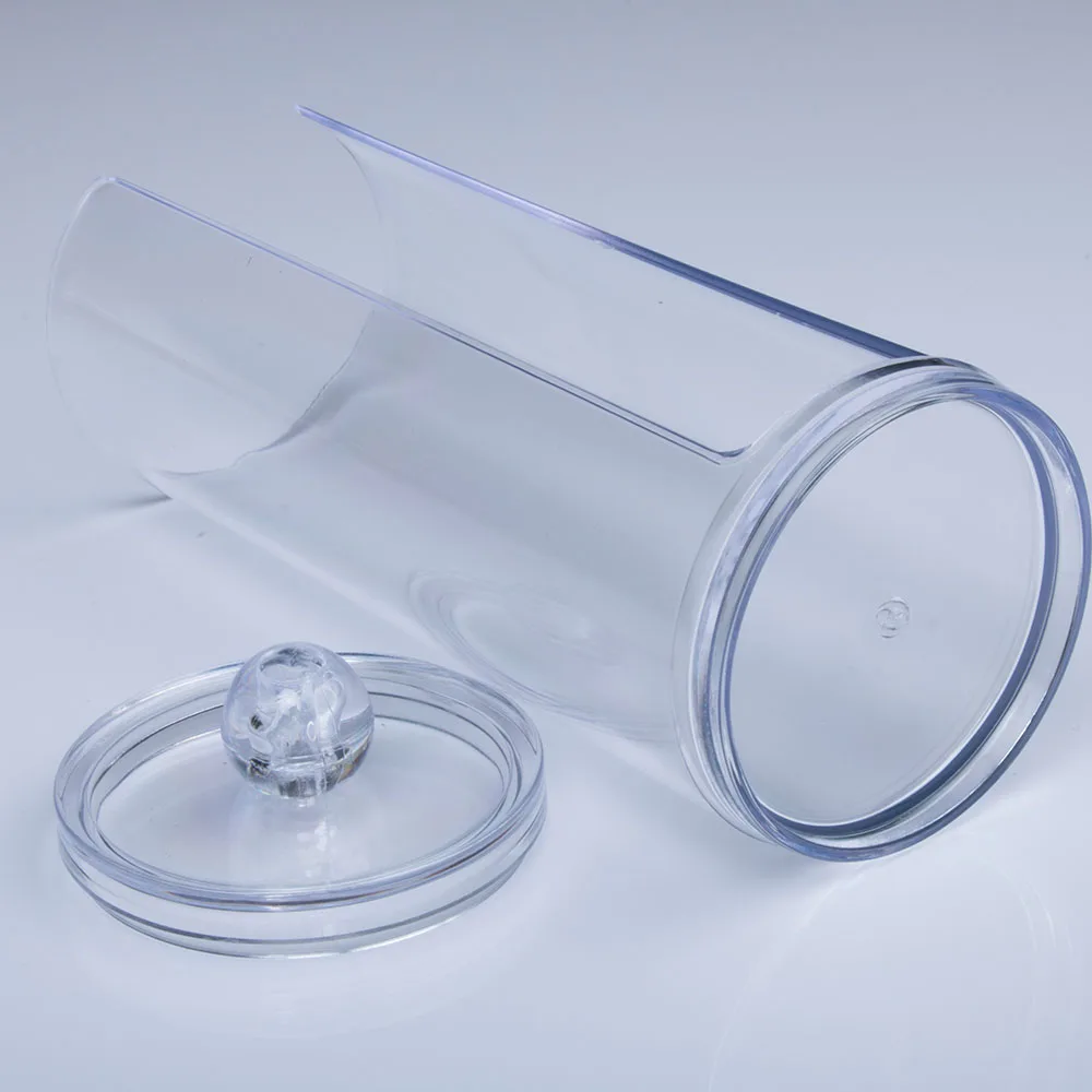 

1PC Makeup Cosmetic Case Clear Q-tip Storage Holder Cotton Pad Swab Box Organizer Round Container Portable Accessories