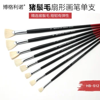 

1pc ART Paint Brush Single inferior smooth double-color handle bristle pig hair brush tail Acrylic Oil painting brush AHB014