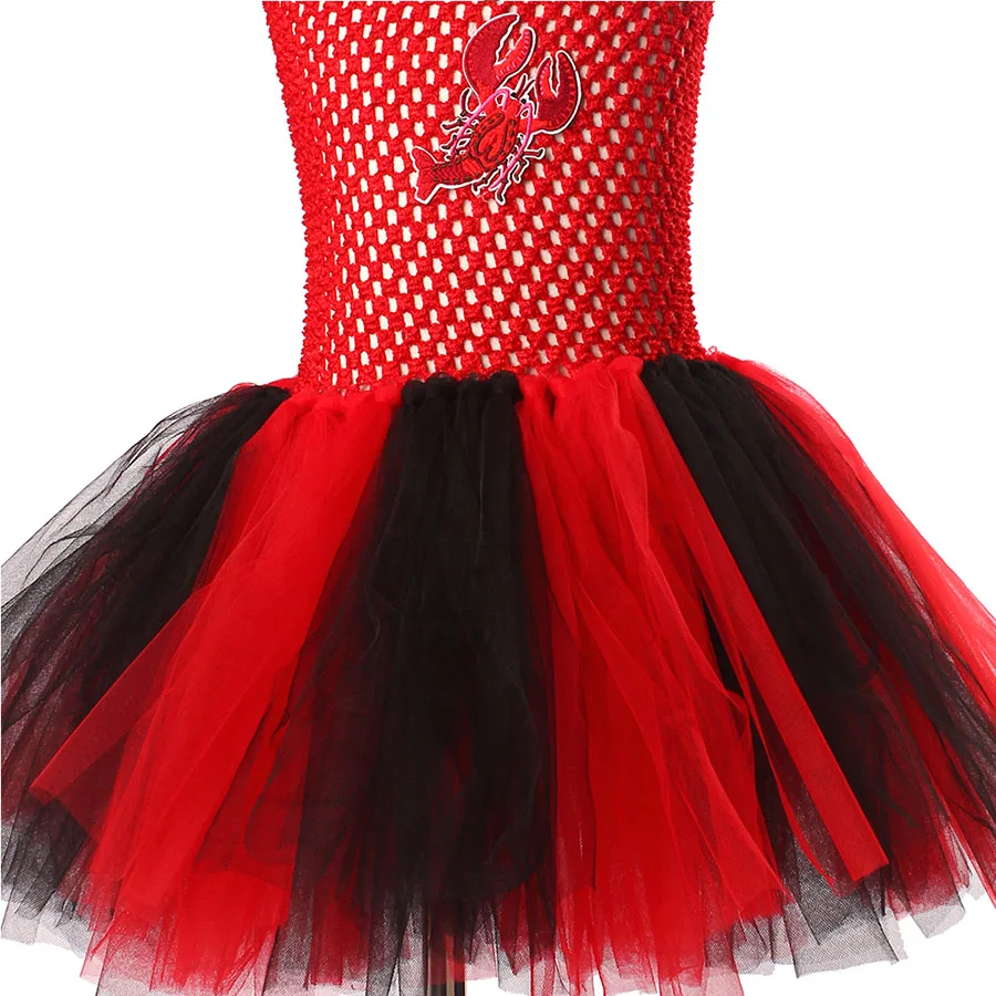 Girls Red Lobster Pattern Tutu Dress Toddlers Princess Summer Fluffy TUTU Clothes Kids Birthday (6)