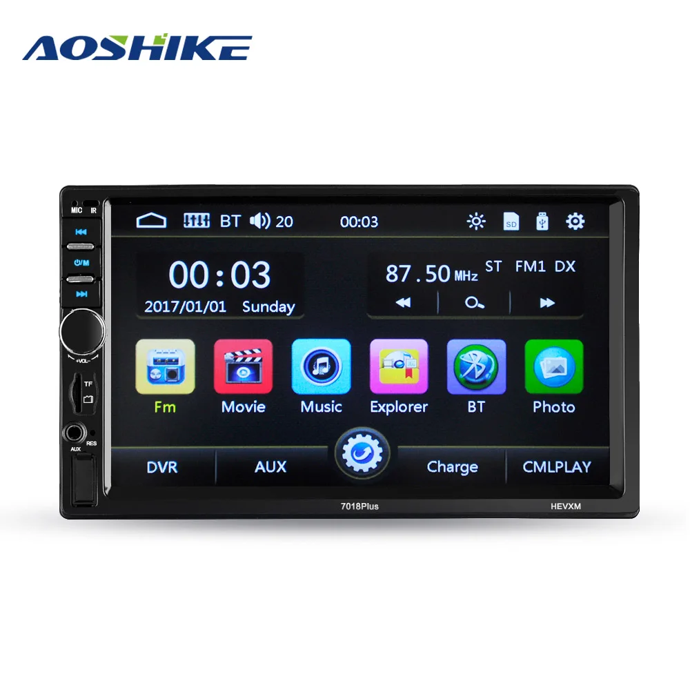 

AOSHIKE 2 Din Universal 6.6 Inch Car MP5 Player Car Bluetooth Rear View Priority MP4 Card Machine Remote Control Touch Built-In