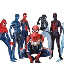 PS4 Marvels Человек-паук скоростной костюм отрицательный костюм косплей костюм Zentai взрослых детей Железный Панк Костюм Спайдермен комбинезоны
