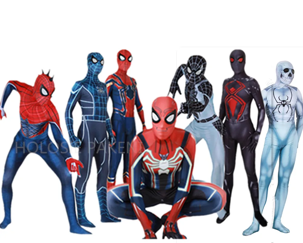 PS4 Marvels Человек паук скоростной костюм отрицательный косплей Zentai взрослых детей