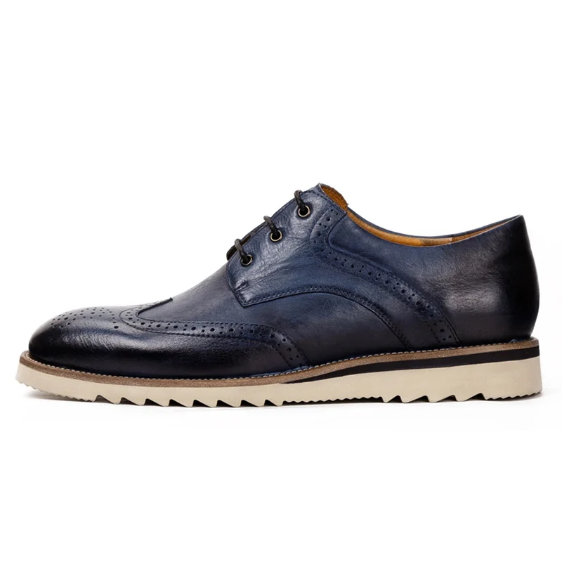 New British Genuine Leather Men's Handcrafted Derby Flat Platform Round Toe Man Comfortable Casual Wingtip Brogues Shoes KUD219 New British Genuine Leather Men's Handcrafted Derby Flat Platform Round Toe Man Comfortable Casual Wingtip Brogues Shoes KUD219