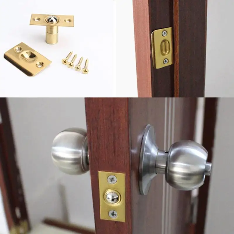 Spring Invisible Wooden Door Beads Lock Closet Ball Catch Latch