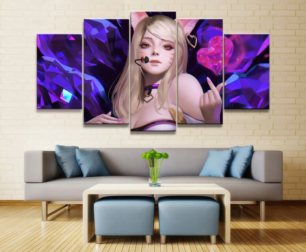 

Wall Art Canvas For Living Room Painting Canvas Wall Art For 5 Piece Canvas HD Print Games League of Legends Decorative