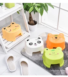 Cartoon Living Room Thicken Plastic Stool Bathroom Anti-Slip Bench Stool Animal Pattern Small Step Stool Children's Stool