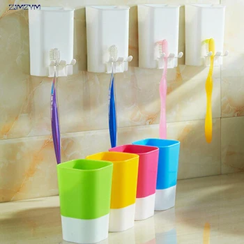 

Wall Mount Paste Snap type Gargle Cup Toothbrush Holder Storage Bathroom Suite