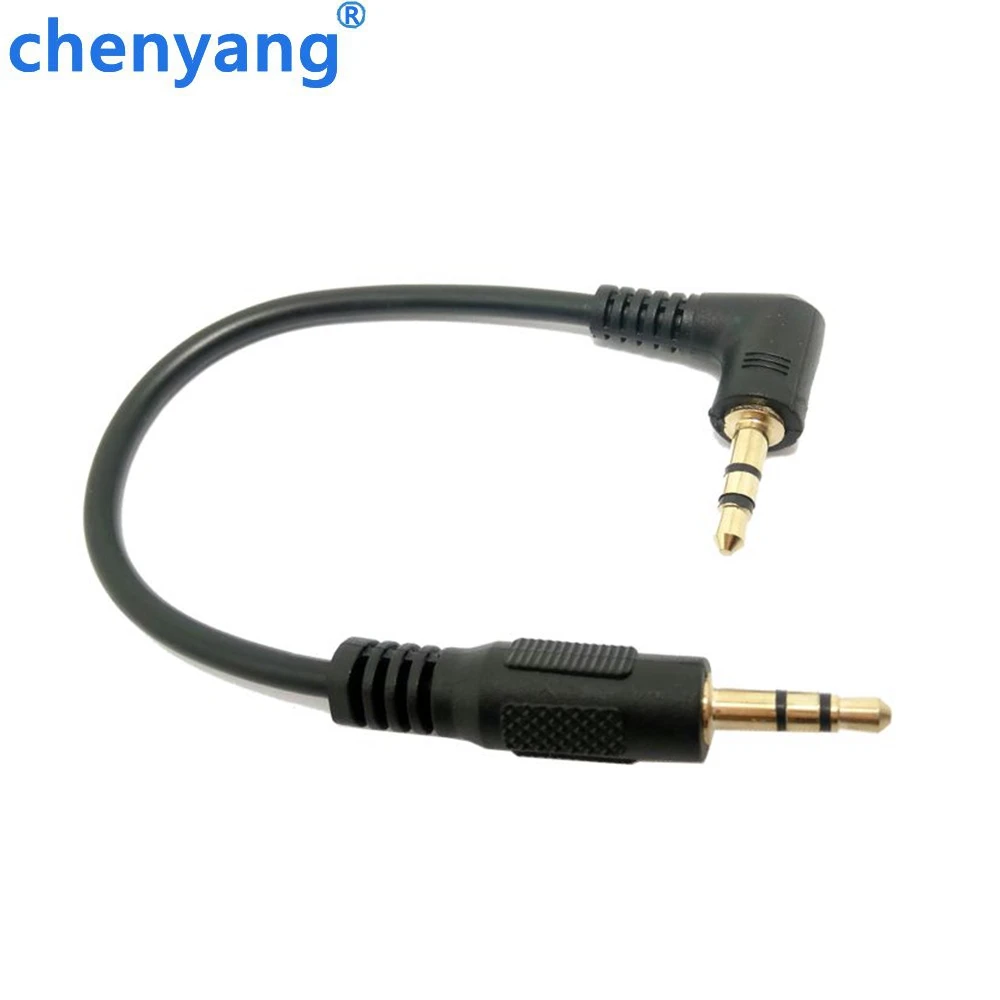 

10cm 3.5mm L-shape 90 Degree Male to Male Earphone Extension Cable Audio Adapt for cell phone MP3 in the Car Free Shipping