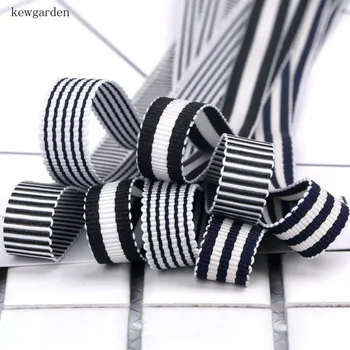 

Kewgarden 10mm 1cm Stripe Grosgrain Ribbons Handmade Tape Satin Ribbon DIY Bowknot Ribbon 12m /lot