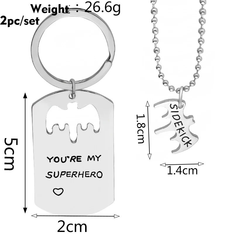 10pcs / lot Hollow Bat Keychain "You