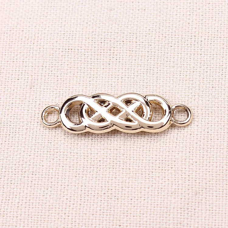 20pcs/lot 28*8mm Zinc Alloy Gold Color Knot Shape Connectors DIY