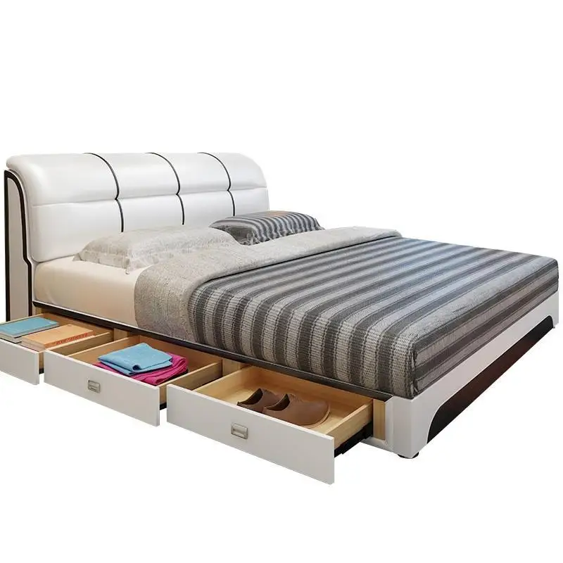 

Matrimoniale Literas Yatak Odasi Mobilya Box Quarto Kids Modern Bedroom Furniture Leather Mueble De Dormitorio Cama Moderna Bed