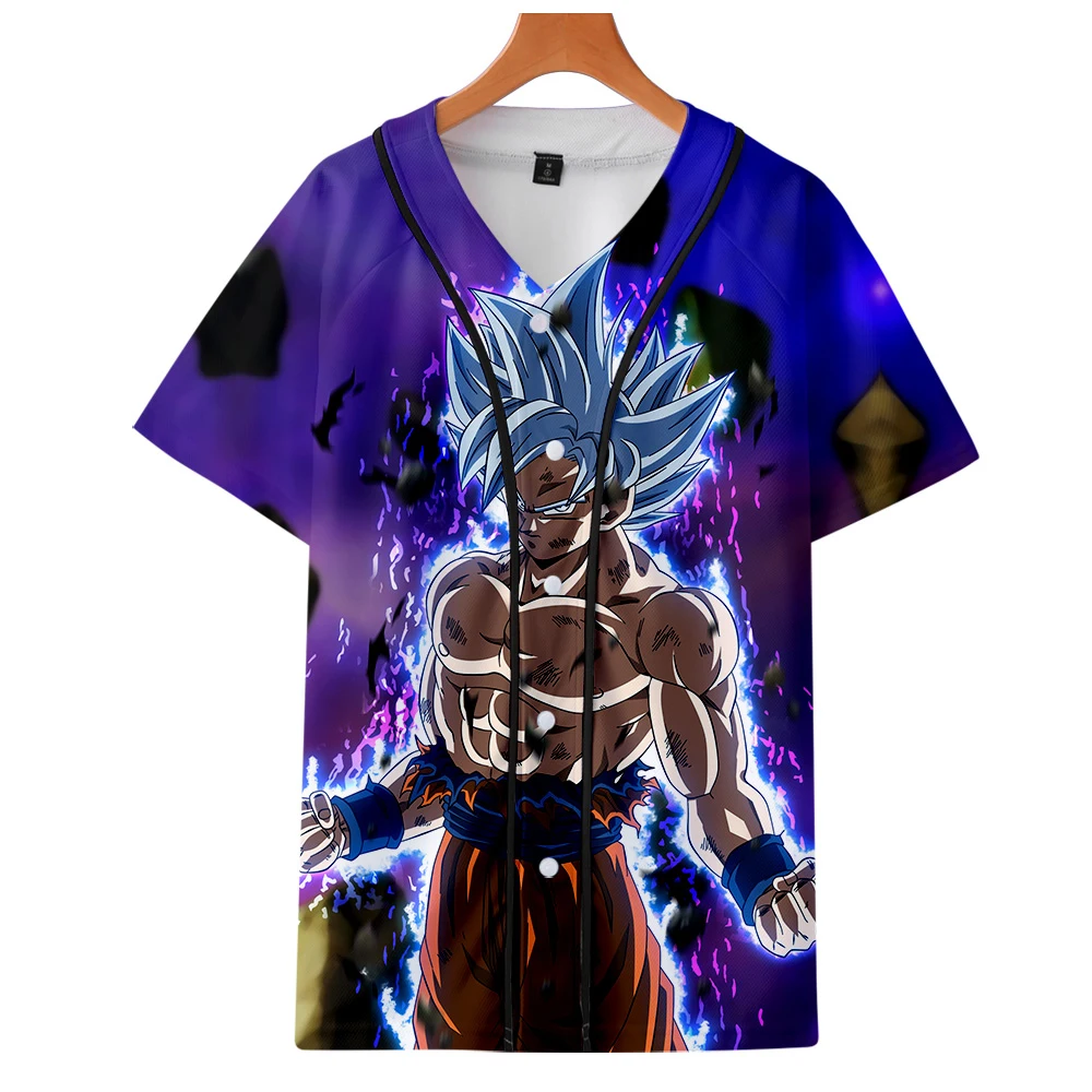 Аниме Драконий жемчуг SSJ Goku бейсбольная форма с короткими рукавами Kakarot 3D принт