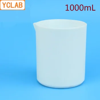 

YCLAB 1000mL PTFE Beaker Low Form with Spout 1L Poly Tetra Fluoroethylene Plastic F4 Teflon Laboratory Chemistry Equipment