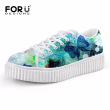 FORUDESIGNS/ Новое поступление Женские повседневные ботинки на платформе демисезонная удобная обувь женская обувь на толстой мягкой подошве на шнуровке с цветочным узором; туфли без каблука, студенческие Туфли без каблуков