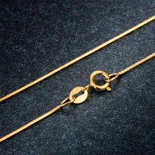 Чистый 18 К желтая Золотая цепь Женская цепочка в виде змеи Цепочки и ожерелья AU750 золото P6252