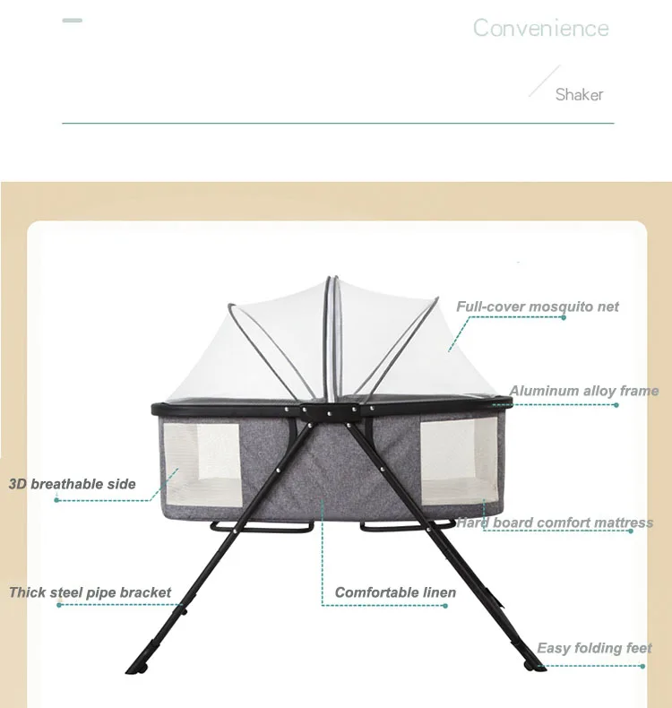 Складная детская кроватка портативный Новорожденные для младенцев кровать многофункциональная сонный успокоить встряхнуть детская кроватка кровать с москитной сеткой