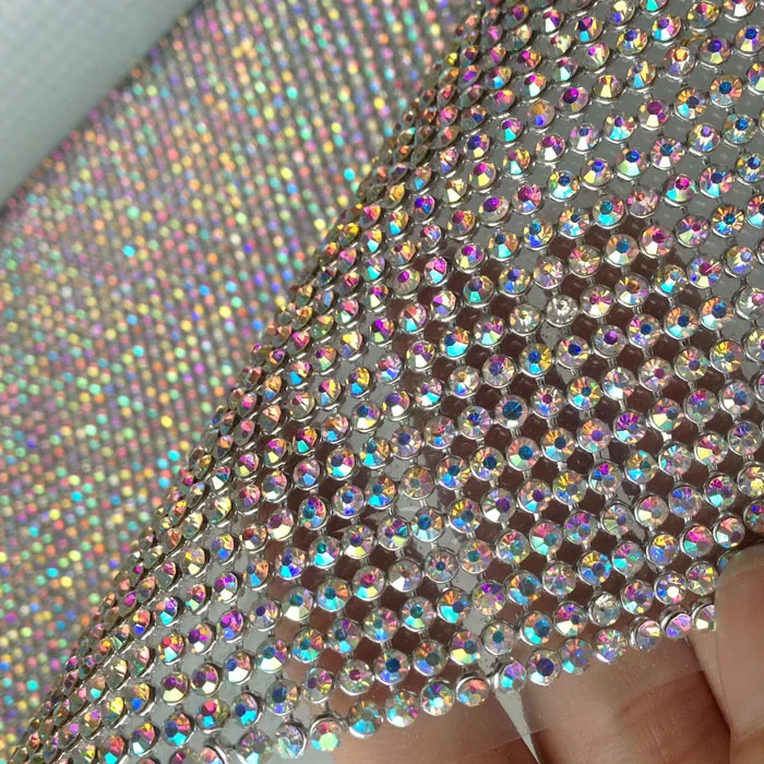 

3cm*120cm ab color bling rhinestone sticker sheet luxurious phone case Self Adhesive Scrapbooking Sticker shoes decoration