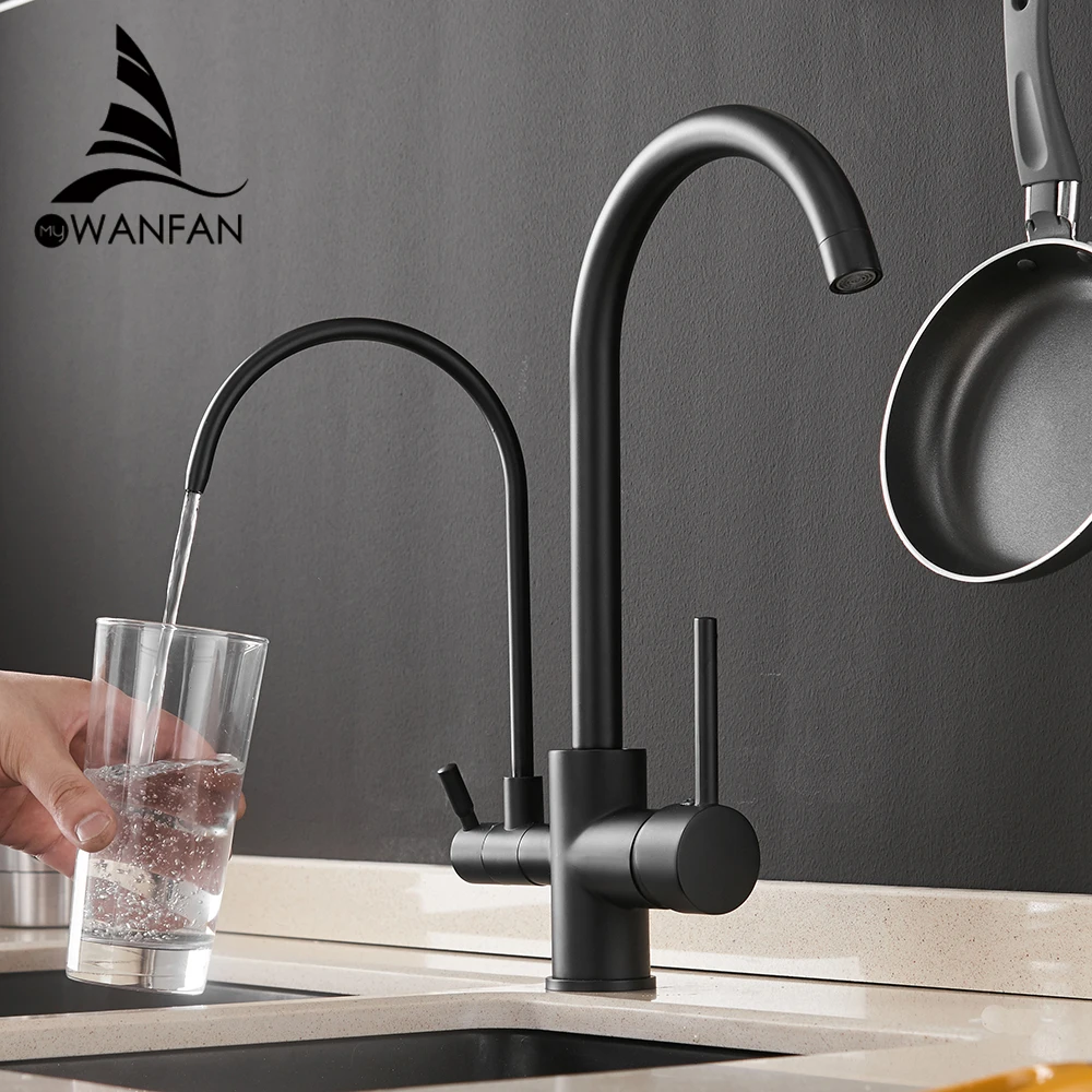  Filter Kitchen Faucets Deck Mounted Mixer Tap 360 Rotation with Water Purification Features Mixer T - 32881354173