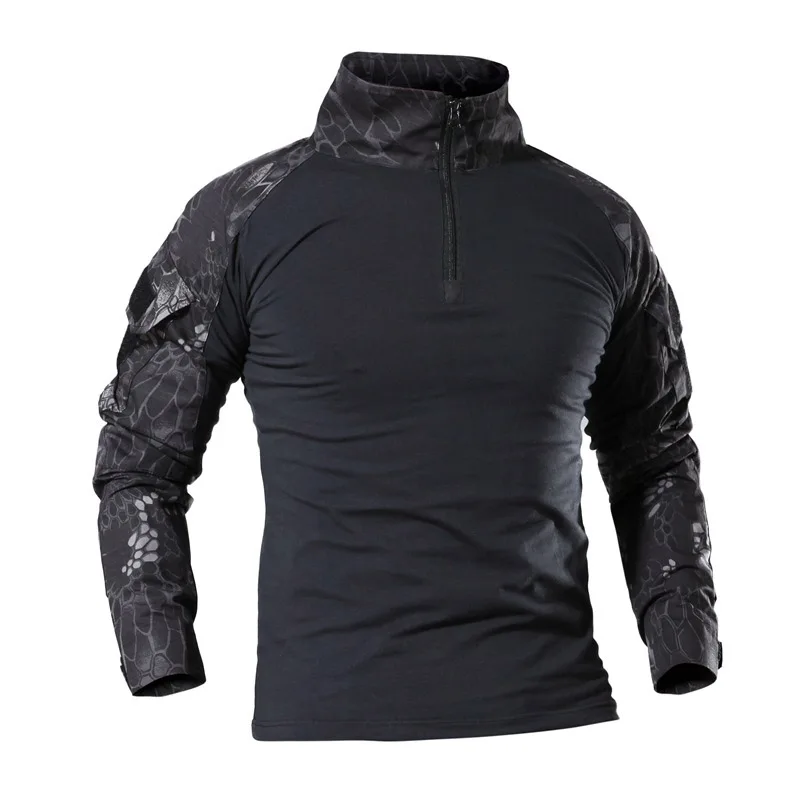  US Army Military Uniform Combat Shirt Men Assault Tactical Camouflage T Shirt Airsoft Paintball Lon