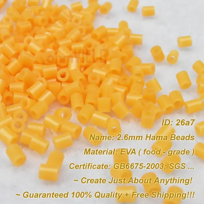 2.6mm Hama Beads ( Yellow 26a7 ) ~ Perler Beads, Fuse Beads ~Create