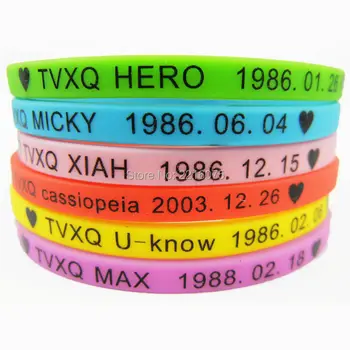 

300pcs TVXQ DBSK Tohoshinki silicone wristband rubber bracelets free shipping by DHL express