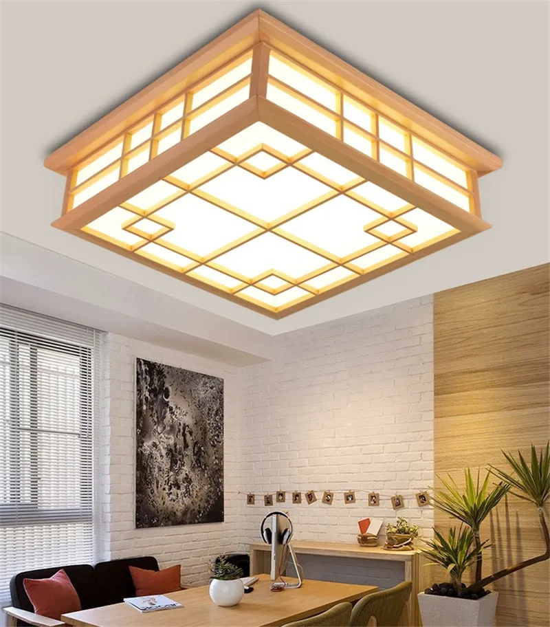 Классический китайский цветок из твердой древесины светодиодный потолочный светильник для гостиной, ресторана, спальни, чайной комнаты, потолочный светильник
