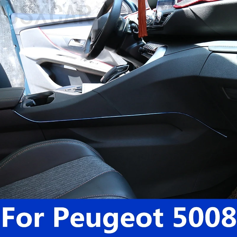 

car styling Car modification Interior Gap Decorative bright strip chrome Decorative strip For Peugeot 5008 2017-2019